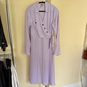 ASOS Lilac Long Sleeve Wrap Dress